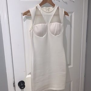 White Sleeveless Cupped Dress